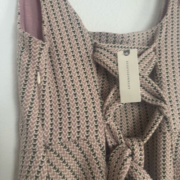 NEW Anthropologie Maeve Jacquard Pink Winter Dress Pockets Adjustable Size S (M) - Picture 4 of 14